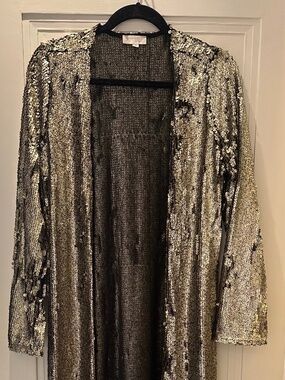 Blanka the Label Sequin Duster (Matte Gold, Size Small)